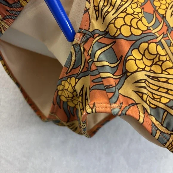 Albion One Piece Swimsuit Womens Medium Brown Orange Floral Tropical Wirefree - Picture 9 of 15